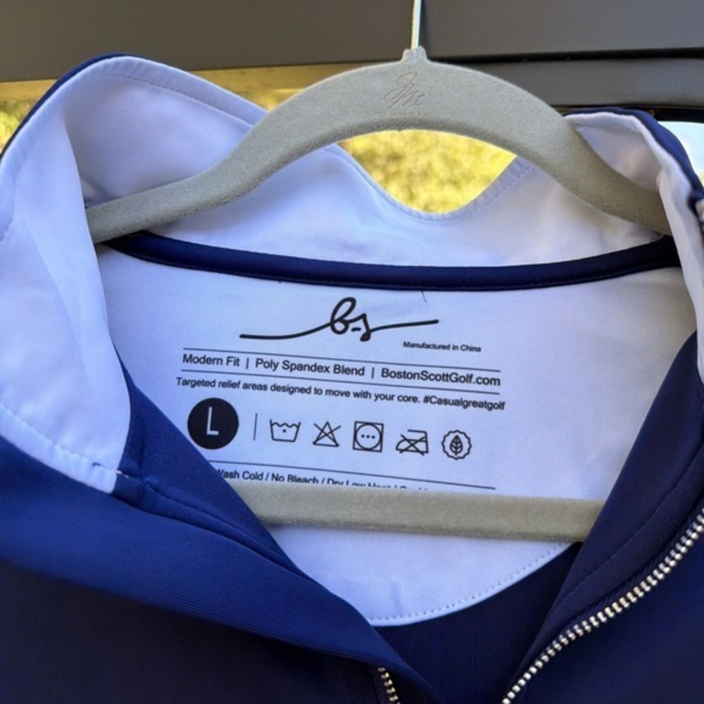 Boston Scott Golf Large Blue 1/4 Zip Pullover. NWT $105. 723 - Picture 14 of 14